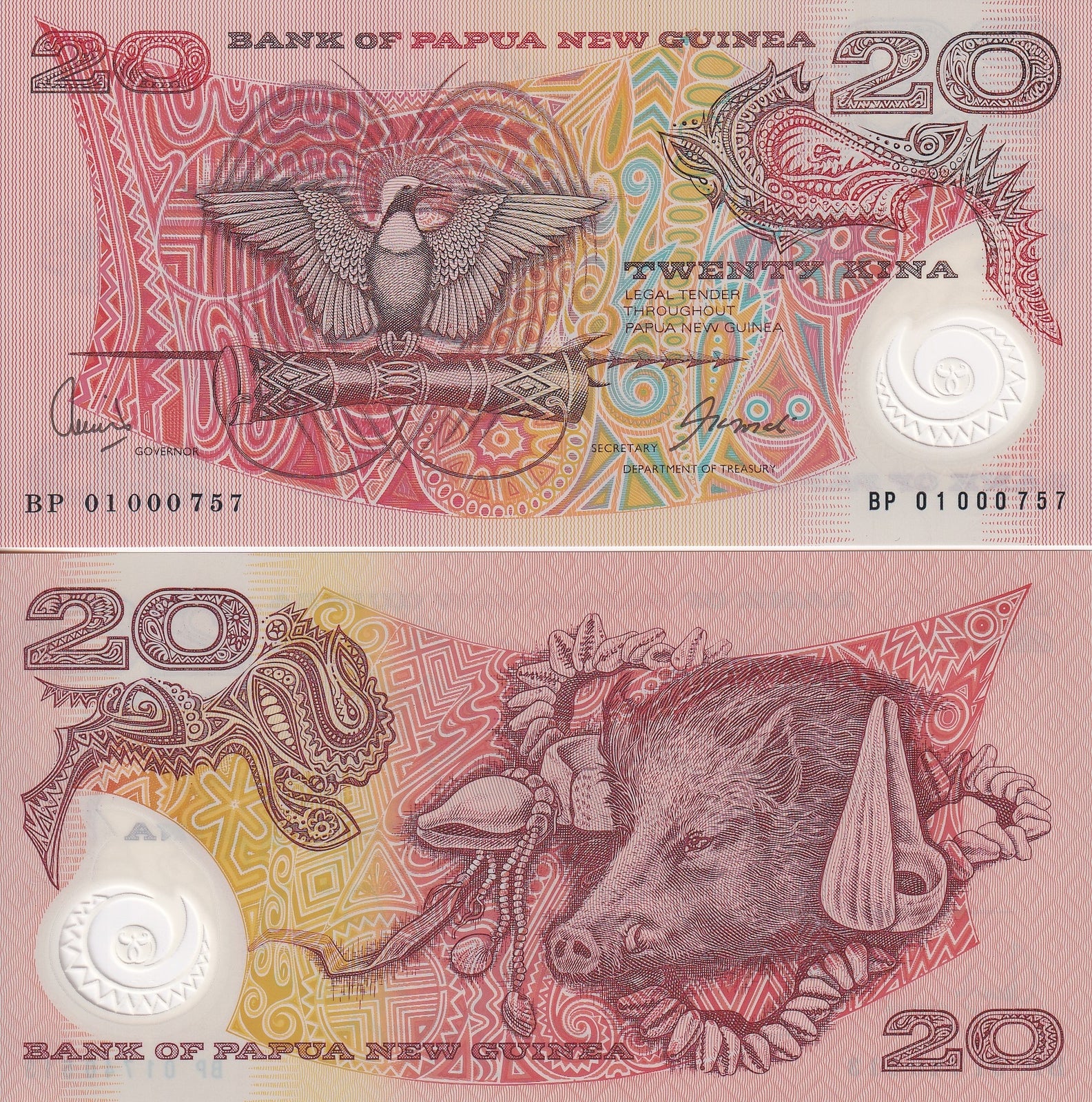 Papua New Guinea 20 Kina ND 2006 P 26A Polymer UNC