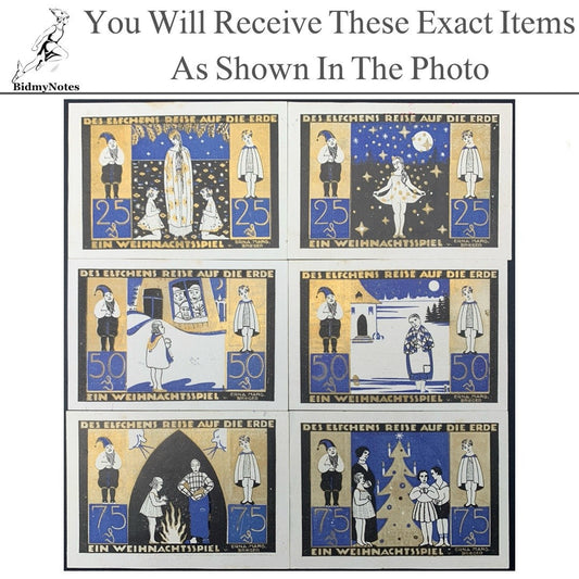 Germany Notgeld LENGERSHAUSEN 25 50 75 Pfennig 1921 Set 6 pcs