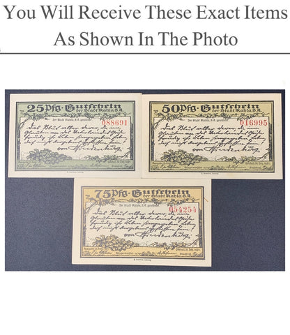 Germany Notgeld KAHLA 25 50 75  Pfennig 1921 Full Set 3 pcs