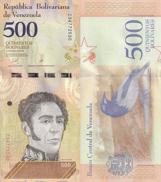 Venezuela 500 Bolivares 2018 P 108b UNC