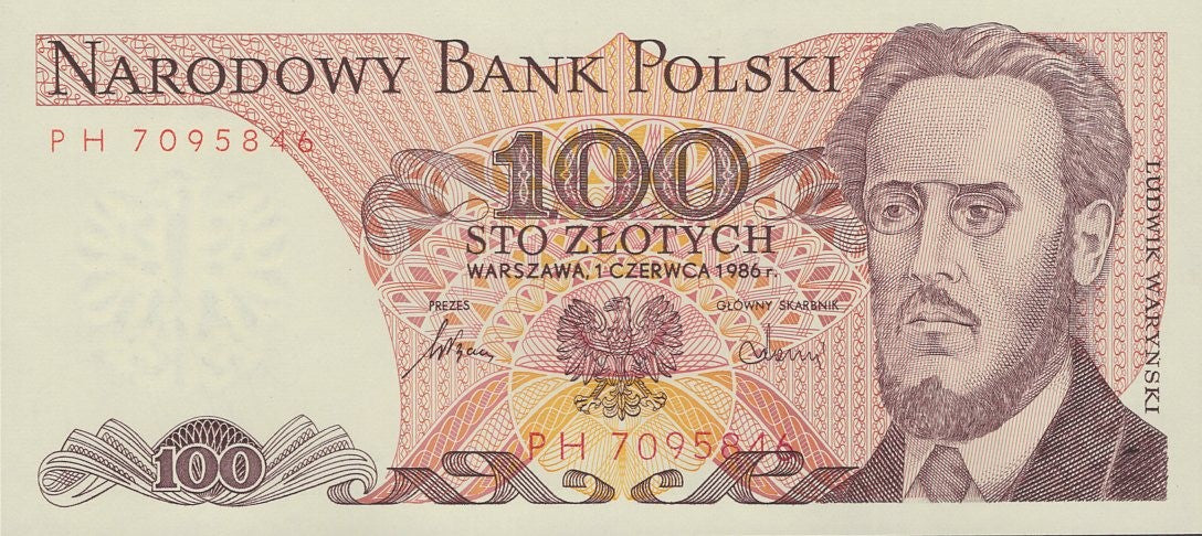 Poland 100 Zlotych 1986 P 143e UNC