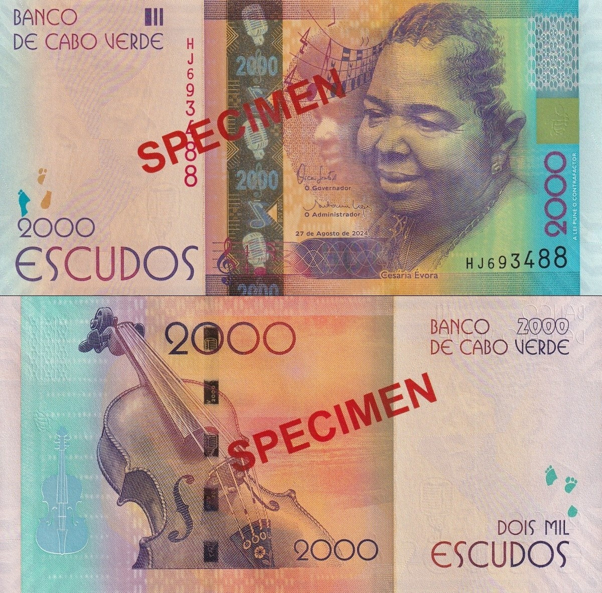 Cape Verde Cabo Verde 2000 Escudos 2024/2025 P 74 UNC SPECIMEN