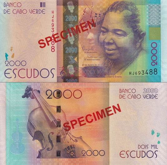 Cape Verde Cabo Verde 2000 Escudos 2024/2025 P 74 UNC SPECIMEN
