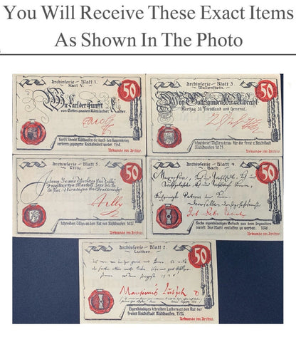 Germany Notgeld MUHLHAUSEN 50 Pfennig 1921 Full Set 5 pcs