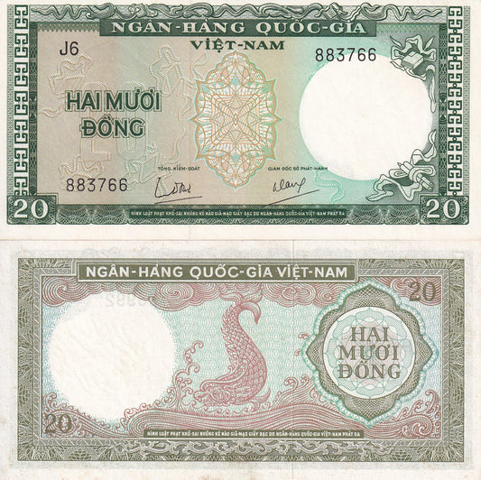 Viet Nam Vietnam South 20 Dong ND 1964 P 16 UNC FOXING