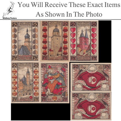 Germany Notgeld ALTENBURG 50 Pfennig 1921 Set 7 pcs