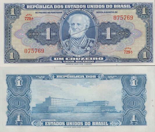 Brazil 1 Cruzeiro ND 1944 P 132 Hand Signed UNC