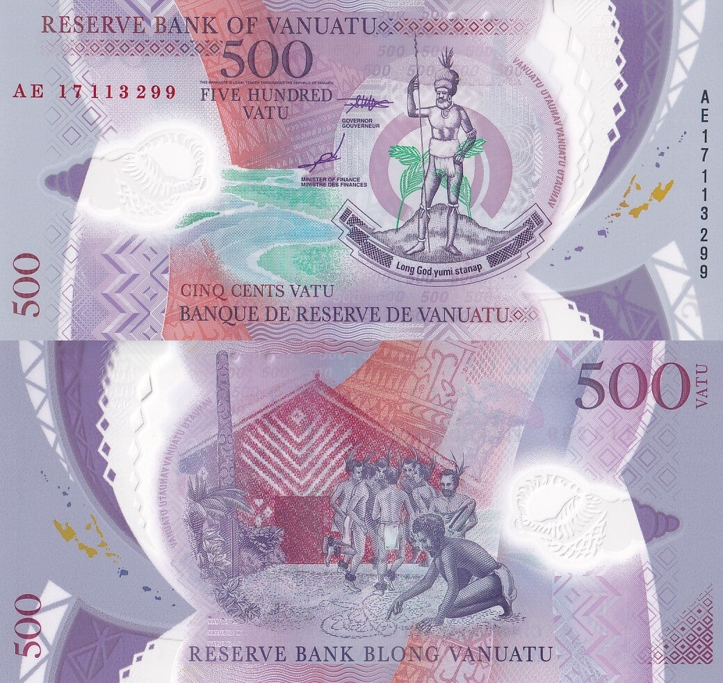 Vanuatu 500 vatu 2017 P 18 Polymer UNC