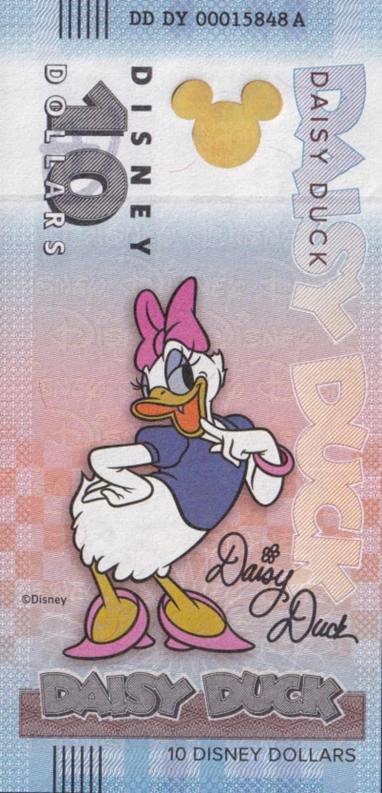 Disney Official Mickey Mouse & Frinds 10 Dollars 2025 Daisy Duck UNC