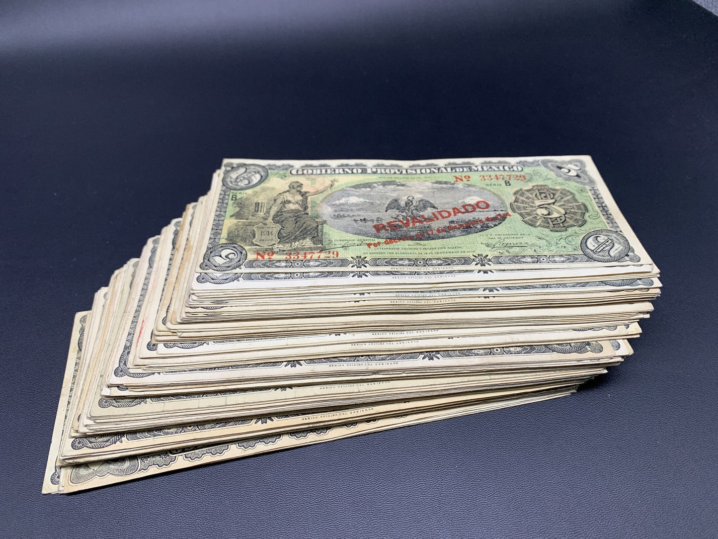 Mexico 5 Peso 1914 P S702b Circulated SERIE B 1/10 Bundle Lot 10 pcs