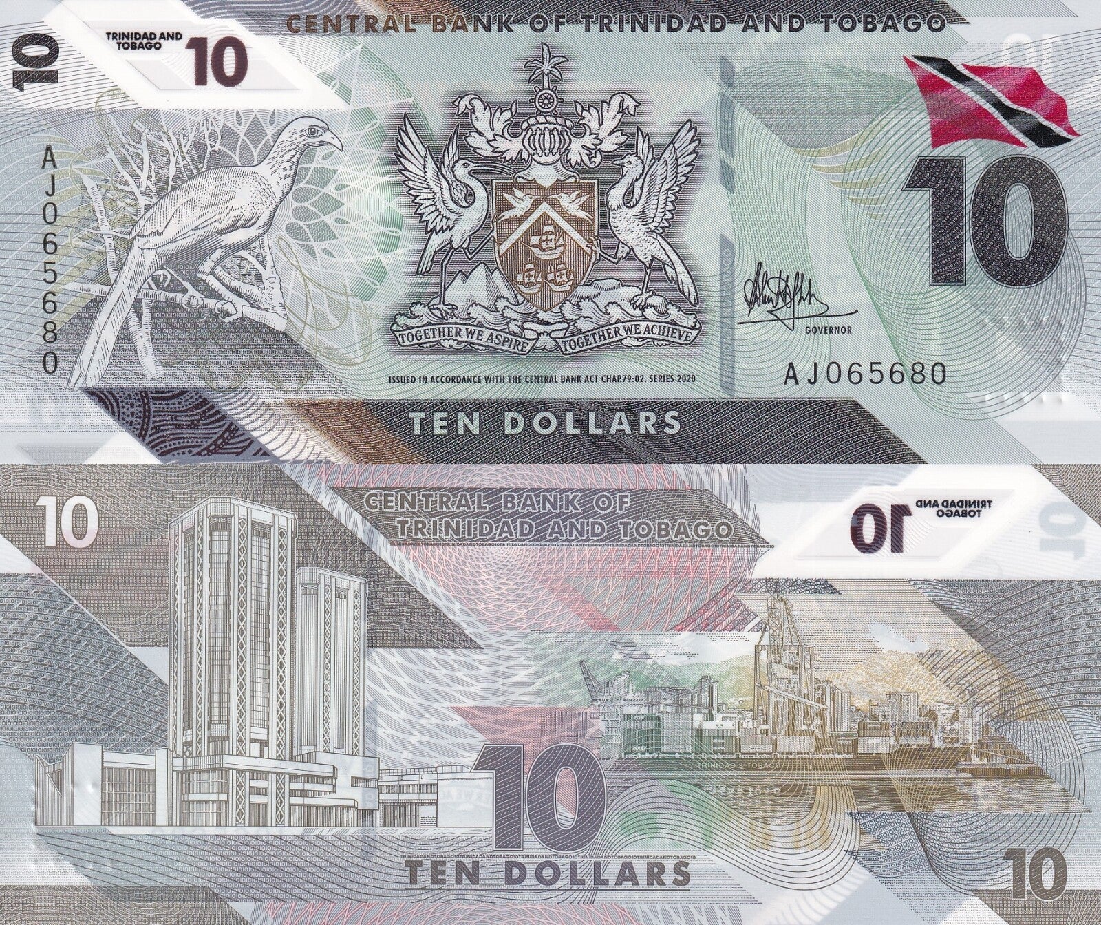 Trinidad and Tobago 10 Dollars 2020 P 62 Polymer UNC