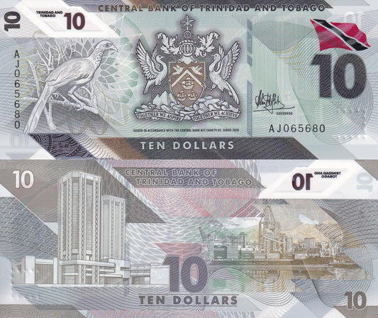 Trinidad and Tobago 10 Dollars 2020 P 62 Polymer UNC