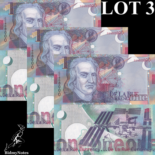 De La Rue 1 Housenote 1999 CC Prefix Test Note Isaac Newton LOT 3 pcs