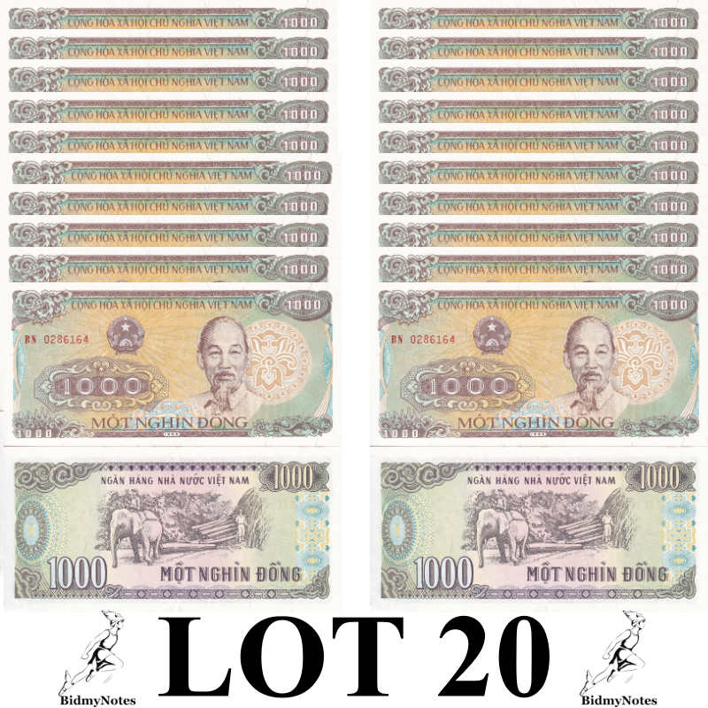 Viet Nam Vietnam 1000 Dong 1988 P 106 UNC 1/5 Bundle LOT 20 pcs