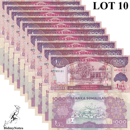 Somaliland 1000 Shillings 2016 P 20 UNC 1/10 Bundle LOT 10 pcs