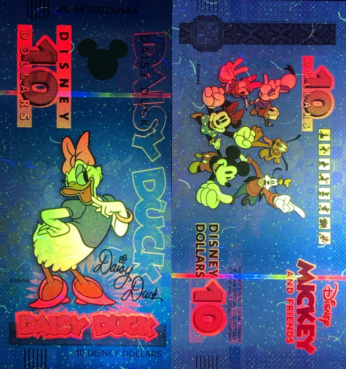 Disney Official Mickey Mouse & Frinds 10 Dollars 2025 Daisy Duck UNC