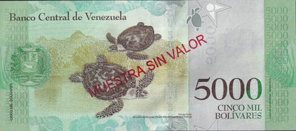 Venezuela 5000 Bolivars 2016 P 97 UNC SPECIMEN