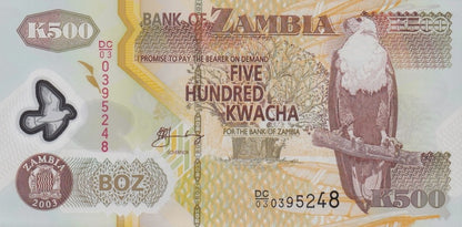 Zambia 500 Kwacha 2003 P 43 Polymer UNC