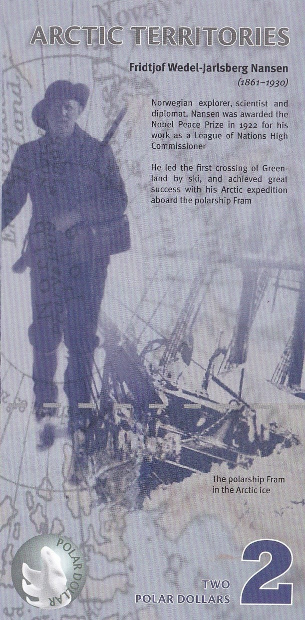 Arctic Territories 2 Dollar 2010 Polymer Polar Seal UNC