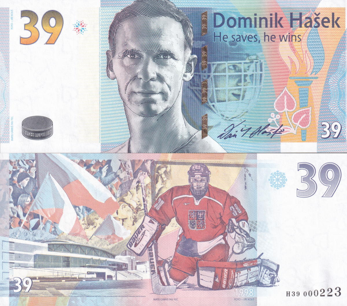 Czech Republic 39 Dominlk Hasek Tourndment In 1988 UNC COMM. LOW S/N With Folder