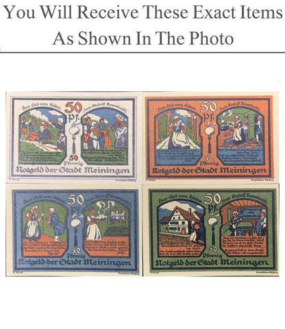 Germany Notgeld MEININGEN 50 Pfennig 1921 Full Set 4 pcs