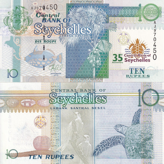 Seychelles 10 Rupees 2013 P 46 UNC Commemorative
