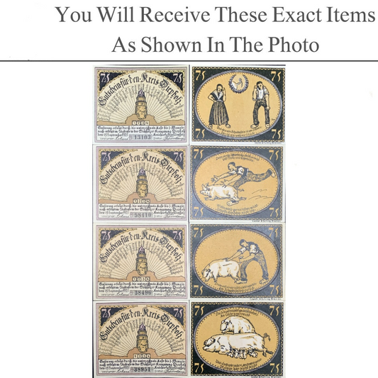 Germany Notgeld DIEPHOLZ 75 Pfennig 1921 Set 4 pcs