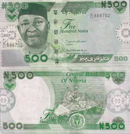 Nigeria 500 Naira 2023 P 48 UNC 1 Bundle 100 pcs