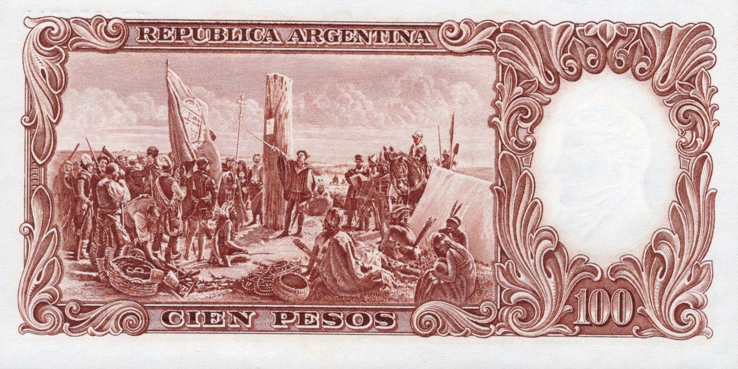 Argentina 100 Pesos 1957-1966 P 272(7) UNC