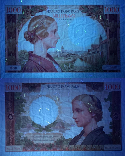 France TEST NOTE 1000 Francs COMM. Banknote Oil Painting Style UNC