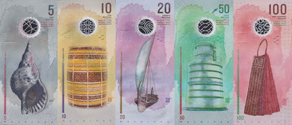 Maldives 5 10 20 50 100 Rufiyaa 2017-2022 P A26 26 27-29 Polymer UNC Set 5 pcs
