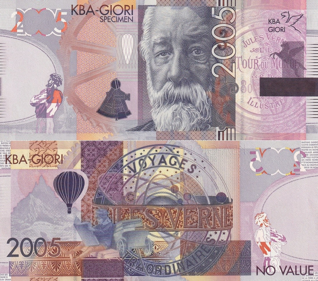 KBA Giori Test Advertising note Specimen 2005 Jules Verne UNC Type 1