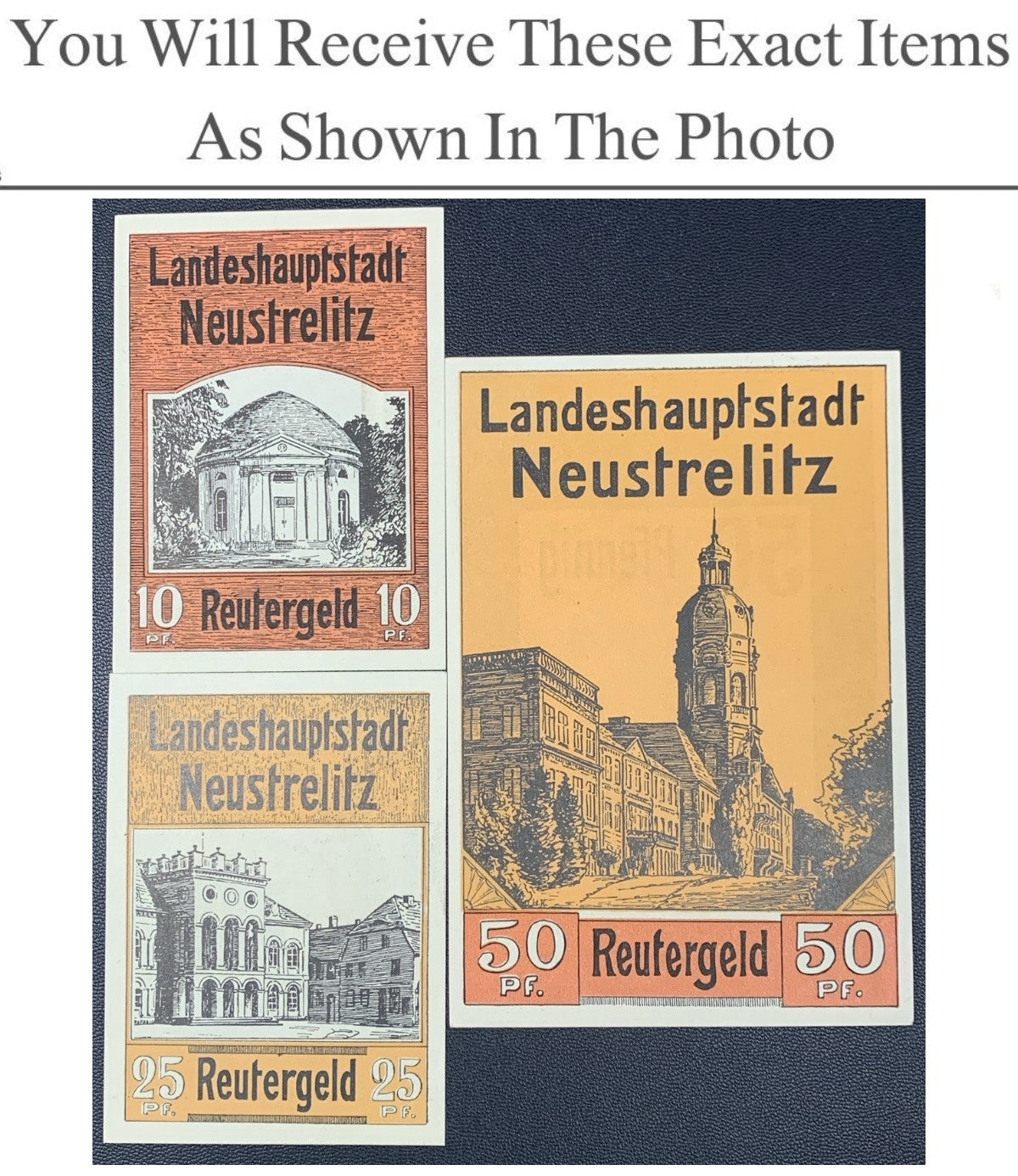 Germany Notgeld NEUSTRELITZ 10 25 50 Pfennig 1922 Full Set 3 pcs
