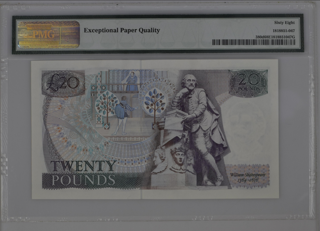 Great Britain 20 Pounds ND (1984-88) P 380d UNC PMG 68 EPQ TOP POP