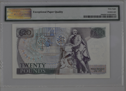 Great Britain 20 Pounds ND (1984-88) P 380d UNC PMG 68 EPQ TOP POP