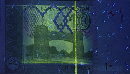 Pakistan 10 Rupees 2025 P 45 New UNC Almost SOLID No. 666666X