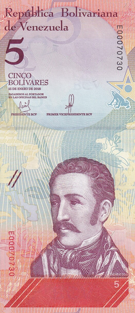 Venezuela 5 Bolivares 2018 P 102 UNC