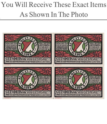 Germany Notgeld KAHLA 50 Pfennig 1921 Turnfest Sports Series Set 4 pcs
