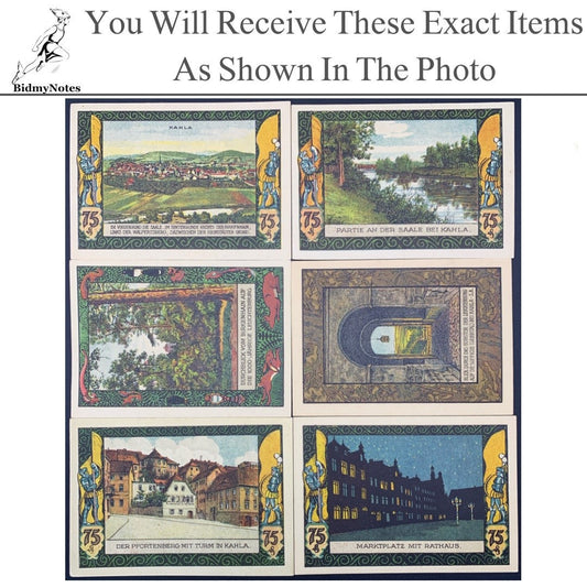 Germany Notgeld KAHLA 75 Pfennig 1922 Set 6 pcs