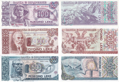 Albania 100 200 500 Leke 1994 P 55b 56 57 UNC Set 3 pcs