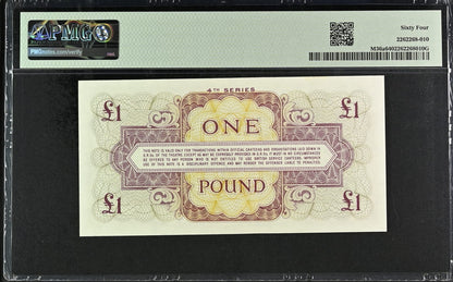 Great Britain 1 Pound ND (1962) P M36a UNC PMG 64 Normal S/N