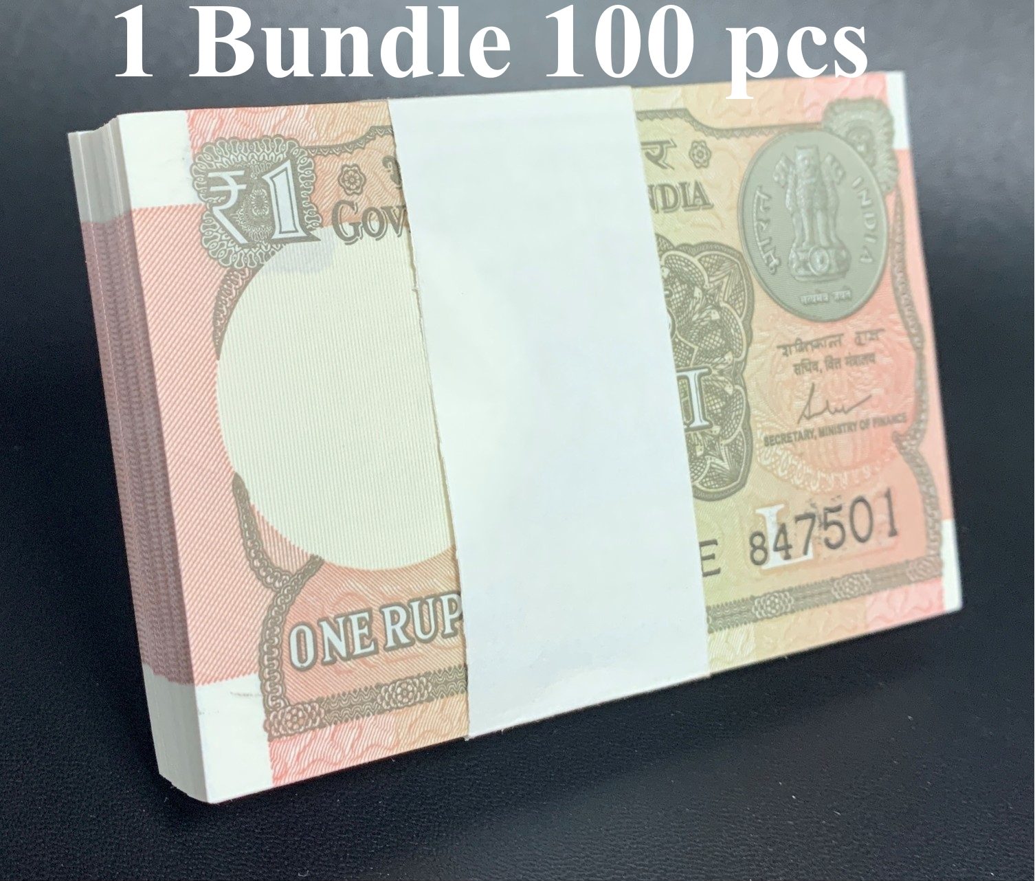 India 1 Rupee 2015-2019 P 117 Random Year UNC 1 Bundle Lot 100 pcs