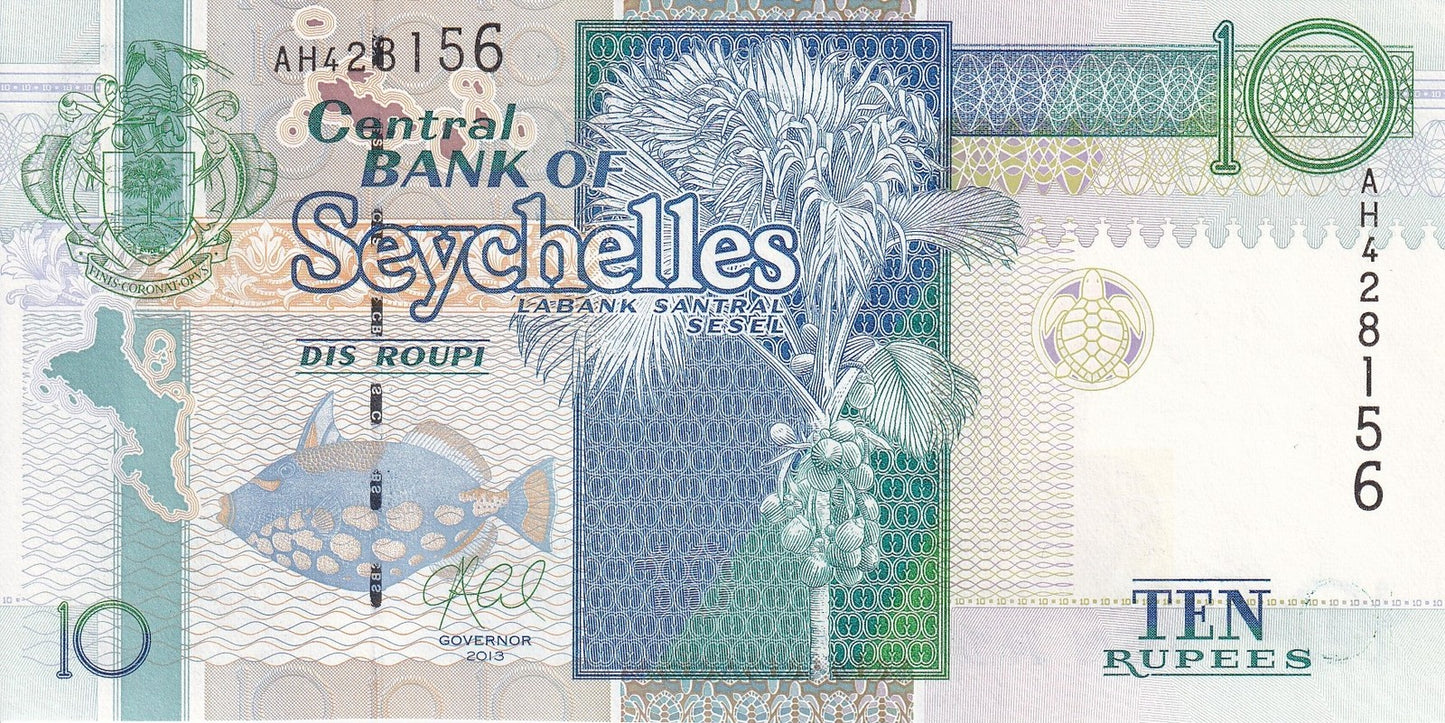 Seychelles 10 Rupees 2013 P 42 UNC