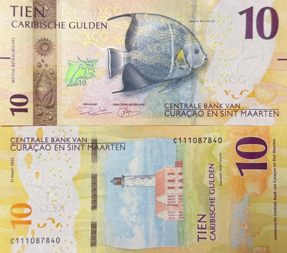 Curacao & Sint Maarten 10 Caribische Gulden 2025 P New UNC LOT 3 pcs