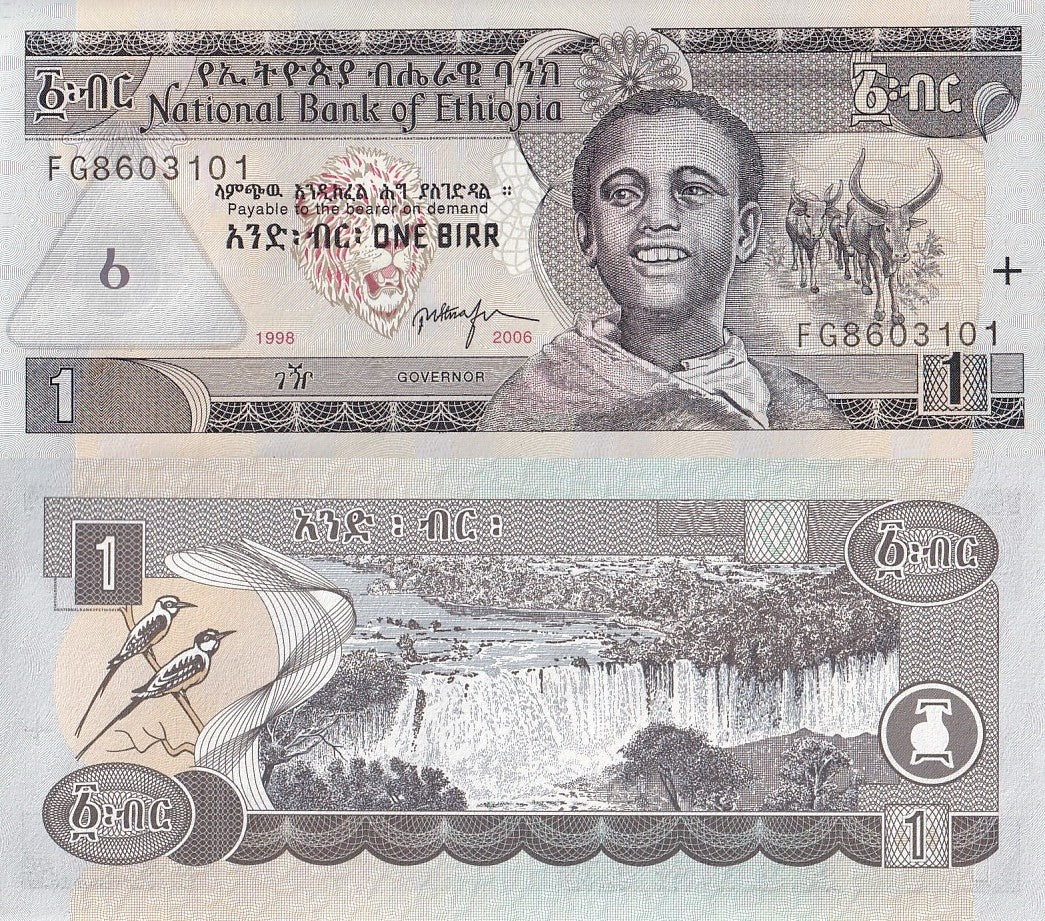 Ethiopia 1 Birr 1998/2006 P 46d UNC 1/20 Bundle Lot 5 pcs