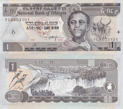 Ethiopia 1 Birr 1998/2006 P 46d UNC 1/20 Bundle Lot 5 pcs
