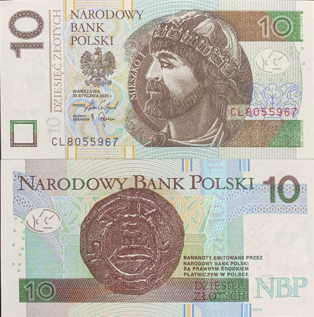 Poland 10 Zlotych 2025 P 183 new Issue UNC