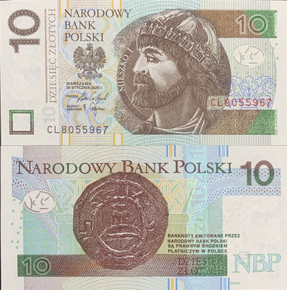 Poland 10 Zlotych 2025 P 183 new Issue UNC