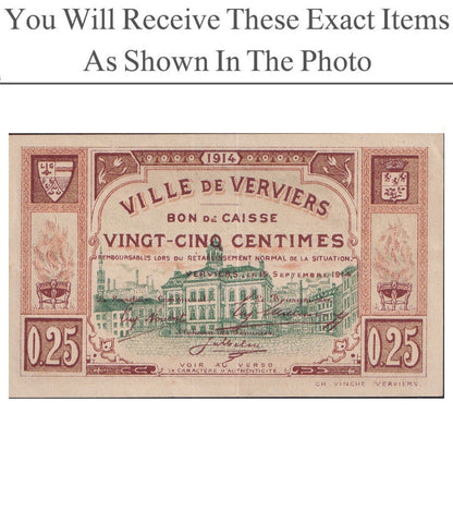 Belgium Notgeld VERVIERS 25 Centimes 1914