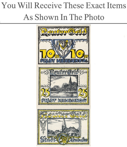 Germany Notgeld NEUNBUKOW 10 25 50 Pfennig 1922 Full Set 3 pcs